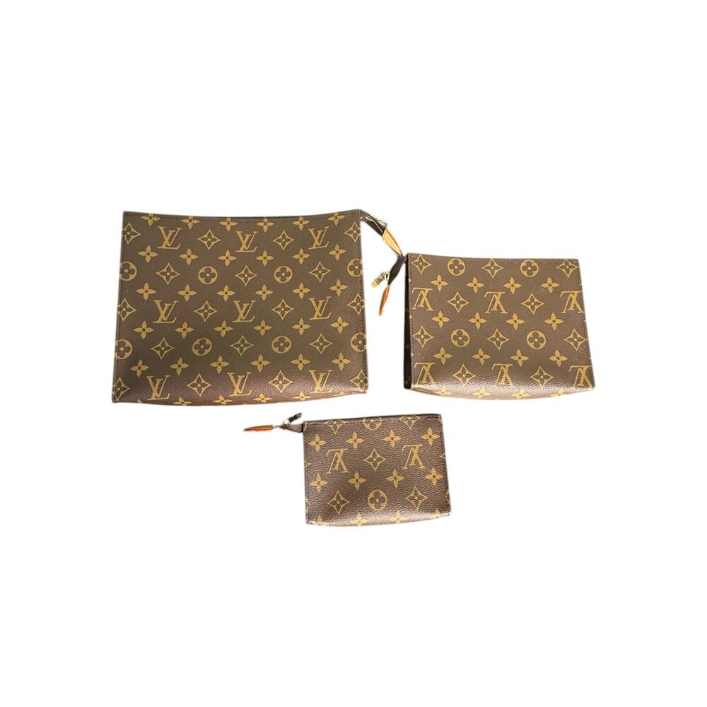 Louis Vuitton Trio Toilet Pouch in Classic Monogram Coated Canvas - Picture 4 of 16